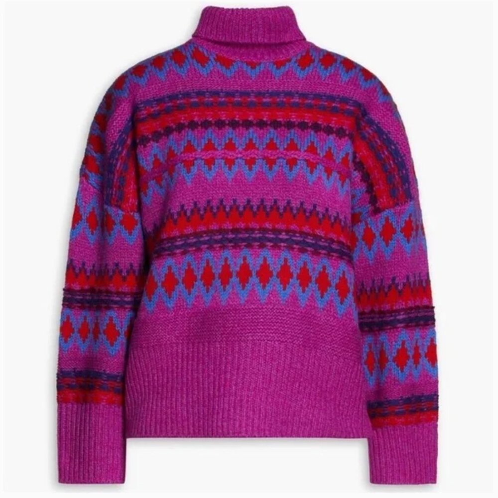 Rag & Bone Fair Isle Merino Wool Sweater, size , purple multi